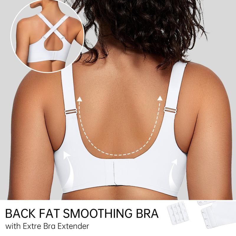 ๐ Women Wireless V Neck Crossover Mesh Bra