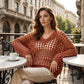 🌸New Arrival🌸Women’s Casual Solid Color Crochet Knit Top