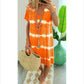 👗Tie-dye Striped Short-sleeved Loose T-shirt Dress
