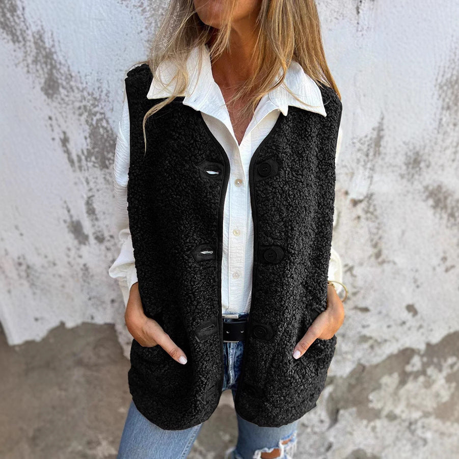 🔥Women's Fall Button Down Short Warm Vest