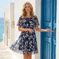 🌸Women's Floral A-Line Party Dress – Double-Layer Chiffon, Elegant Print & Knee-Length Fit 👗