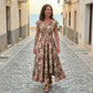 👗 Women's V-Neck Floral Smocked Maxi Dress – Elegant, Bohemian, Lightweight 🦋