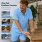 Men's Loose Short Sleeve Shirt & Shorts 2-Piece Set