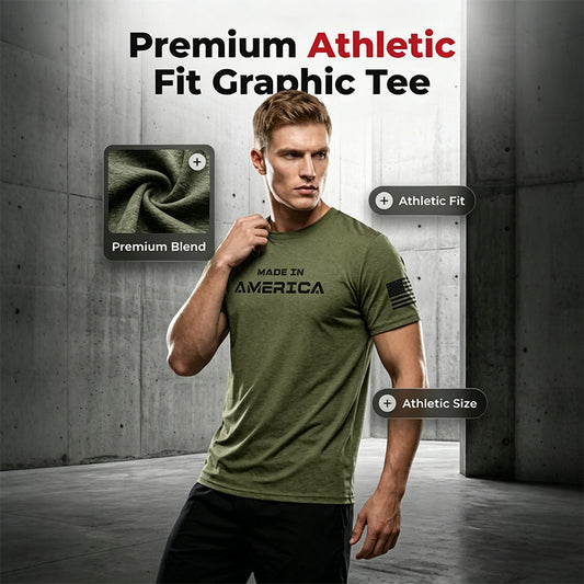 👕 Men's Athletic Fit Crew Neck Tee – Breathable Cotton, Perfect Stretch & Versatile Gym to Street ✨