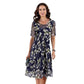 🌸Women's Floral A-Line Party Dress – Double-Layer Chiffon, Elegant Print & Knee-Length Fit 👗