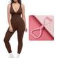 🌸High-Stretch V-Neck Jumpsuit – All-day ease for fitness & beyond. Breathable, flexible & effortlessly chic. Your go-to for movement. 🧘‍♀️💫