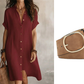 🌸Women's Short Sleeve Button-Down Shirt Dress – Your New Wardrobe Essential ✨