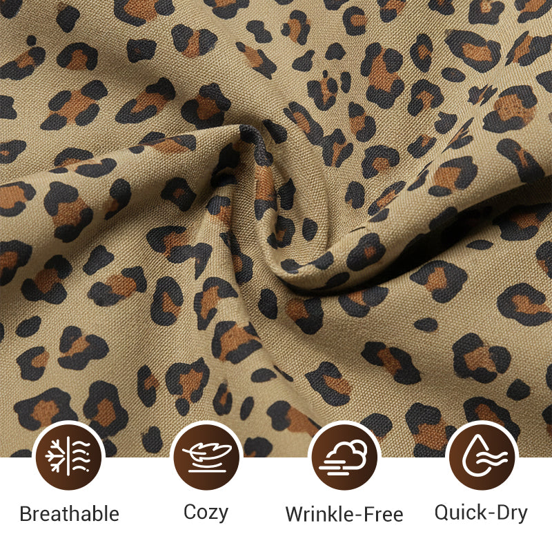 Leopard Print Hooded Pullover with Kangaroo Pocket