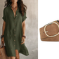 🌸Women's Short Sleeve Button-Down Shirt Dress – Your New Wardrobe Essential ✨