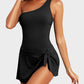 ⛱️One Shoulder Skirted One Piece Swimsuit