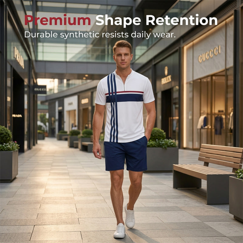 Men's Quarter-Zip Shirt & Shorts Set