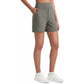 Women's High-Waisted Athletic Bermuda Shorts with Pockets – Running, Yoga, Summer Casual Activewear