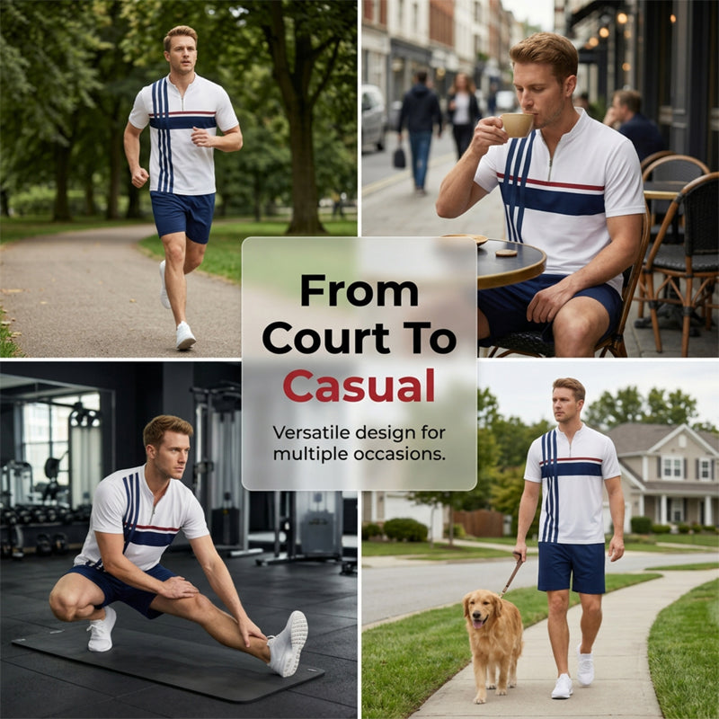 Men's Quarter-Zip Shirt & Shorts Set