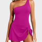 ⛱️One Shoulder Skirted One Piece Swimsuit