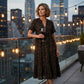 Women's V-Neck Leopard Print Maxi Dress