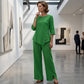 ⏳Time-Limited Special⏰Women's Irregular Hem Top & Wide Leg Pants Two-Piece Set