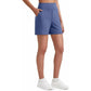 Women's High-Waisted Athletic Bermuda Shorts with Pockets – Running, Yoga, Summer Casual Activewear