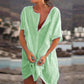 Women's Cotton and Linen Plain Loose Long Shirt