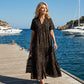 Women's V-Neck Leopard Print Maxi Dress