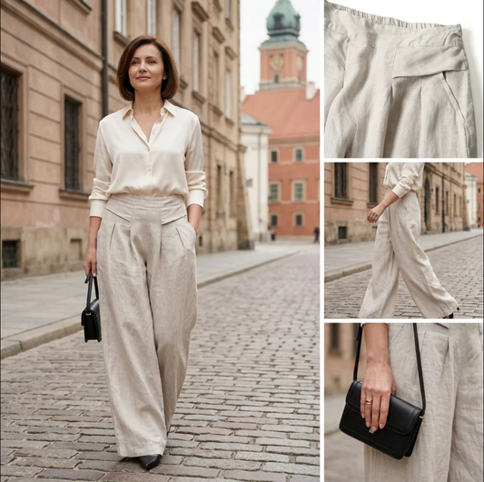 Women's Cotton-Linen Wide-Leg Pants