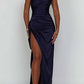 ⏳Time-limited Special⏰Fits Your Curves Satin One Shoulder Drape Slit Maxi Dress