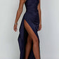 ⏳Time-limited Special⏰Fits Your Curves Satin One Shoulder Drape Slit Maxi Dress