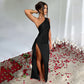 ⏳Time-limited Special⏰Fits Your Curves Satin One Shoulder Drape Slit Maxi Dress