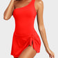⛱️One Shoulder Skirted One Piece Swimsuit