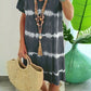 👗Tie-dye Striped Short-sleeved Loose T-shirt Dress