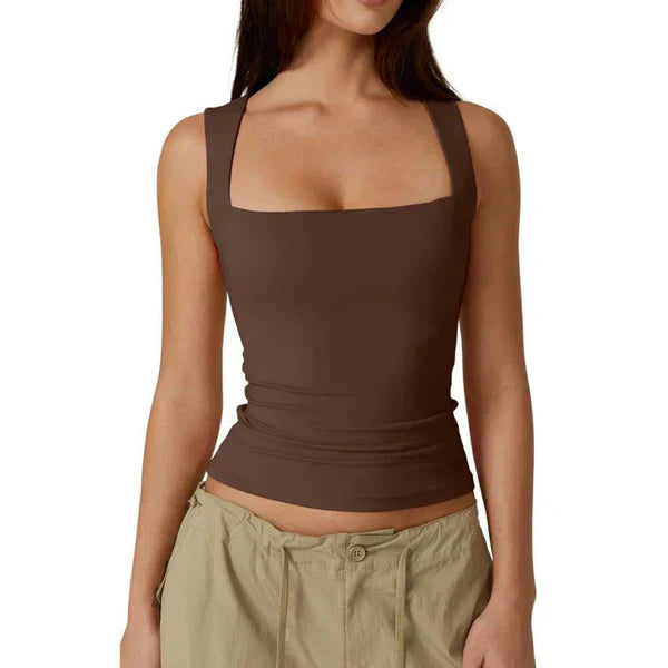 🎀Women’s Square Neck Sleeveless Tank Top – Soft, Stretchy & Chic