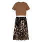 🔥Women's Two-Piece Sweater & Leopard Flowy Skirt Set