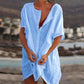 Women's Cotton and Linen Plain Loose Long Shirt