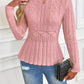 Women's Chunky-Knitted Crew Neck Peplum Sweater🧶👚