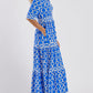 🌸💐Women’s Geometric Print V-Neck Maxi Dress