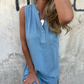 💖Women's Sleeveless Button Pocket V-Neck Dress