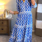 🌸💐Women’s Geometric Print V-Neck Maxi Dress