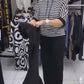 Women's Striped Top & Solid Pants Set