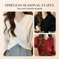 Chic V-Neck Long Sleeve Wrap Front Sweater