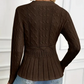 Women's Chunky-Knitted Crew Neck Peplum Sweater🧶👚