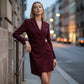 Women’s Elegant V-Neck Wrap Blazer Mini Dress