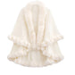 Women's Double-Layer Knit Shawl with Plush Trim