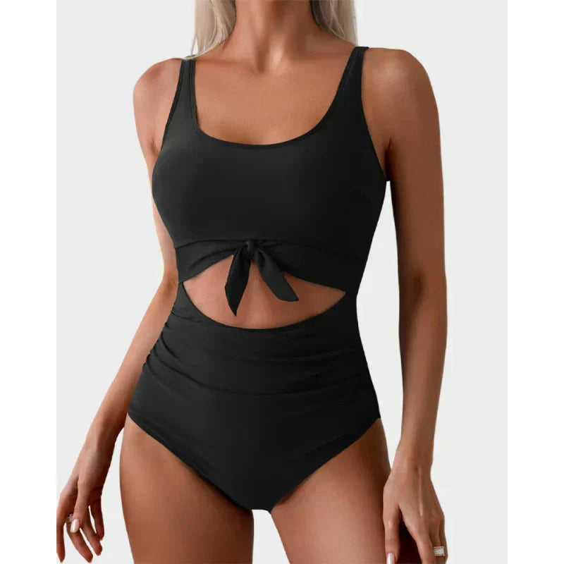 💃Women's Tummy Control Slimming Cutout Tie Knot One Piece Swimsuit👙