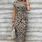 🌸Women's Knot Bodycon Dress – Leopard print, tummy-flattering knot. Comfy & chic for parties or date nights. Feel gorgeous. ✨🌹