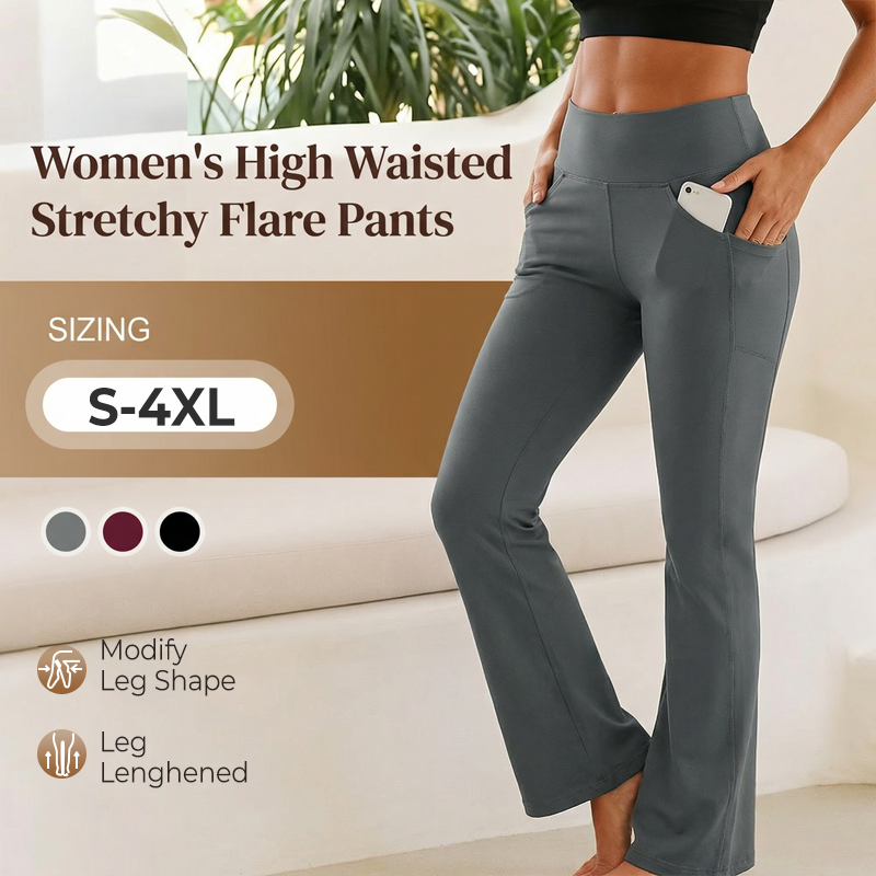 Women's High Waisted Stretchy Flare Pants