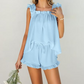 💎 SOFT & COMFY RUFFLE TRIM PAJAMA SET! 💎 Adjustable Fit, Square Neck & Flattering Silhouette ✨