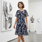🌸Women's Floral A-Line Party Dress – Double-Layer Chiffon, Elegant Print & Knee-Length Fit 👗