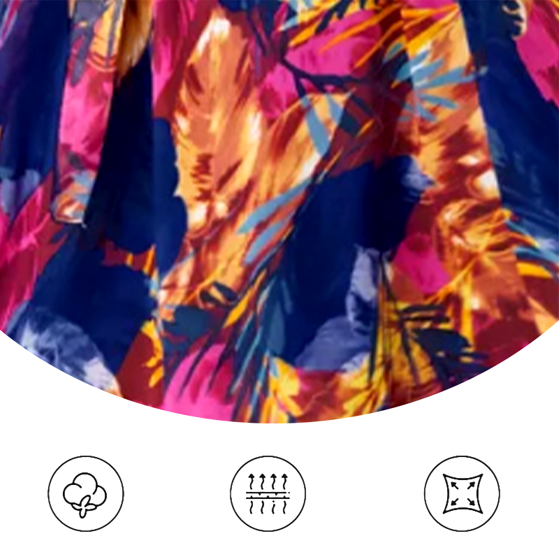 Women's Graceful Floral Printed Half-Sleeve Dress