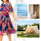 Women's Graceful Floral Printed Half-Sleeve Dress