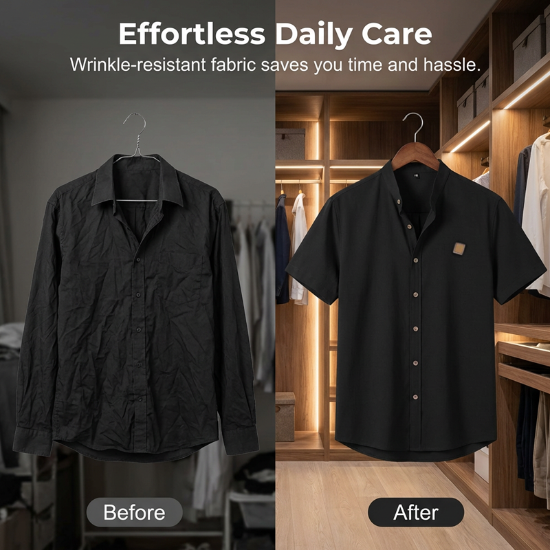👔 Men's Summer Casual Button-Up Shirt – Stand Collar, Breathable & Relaxed Fit ✨