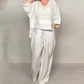 Irregular Hem Cotton Linen Short Sleeve Casual 2-Piece Set